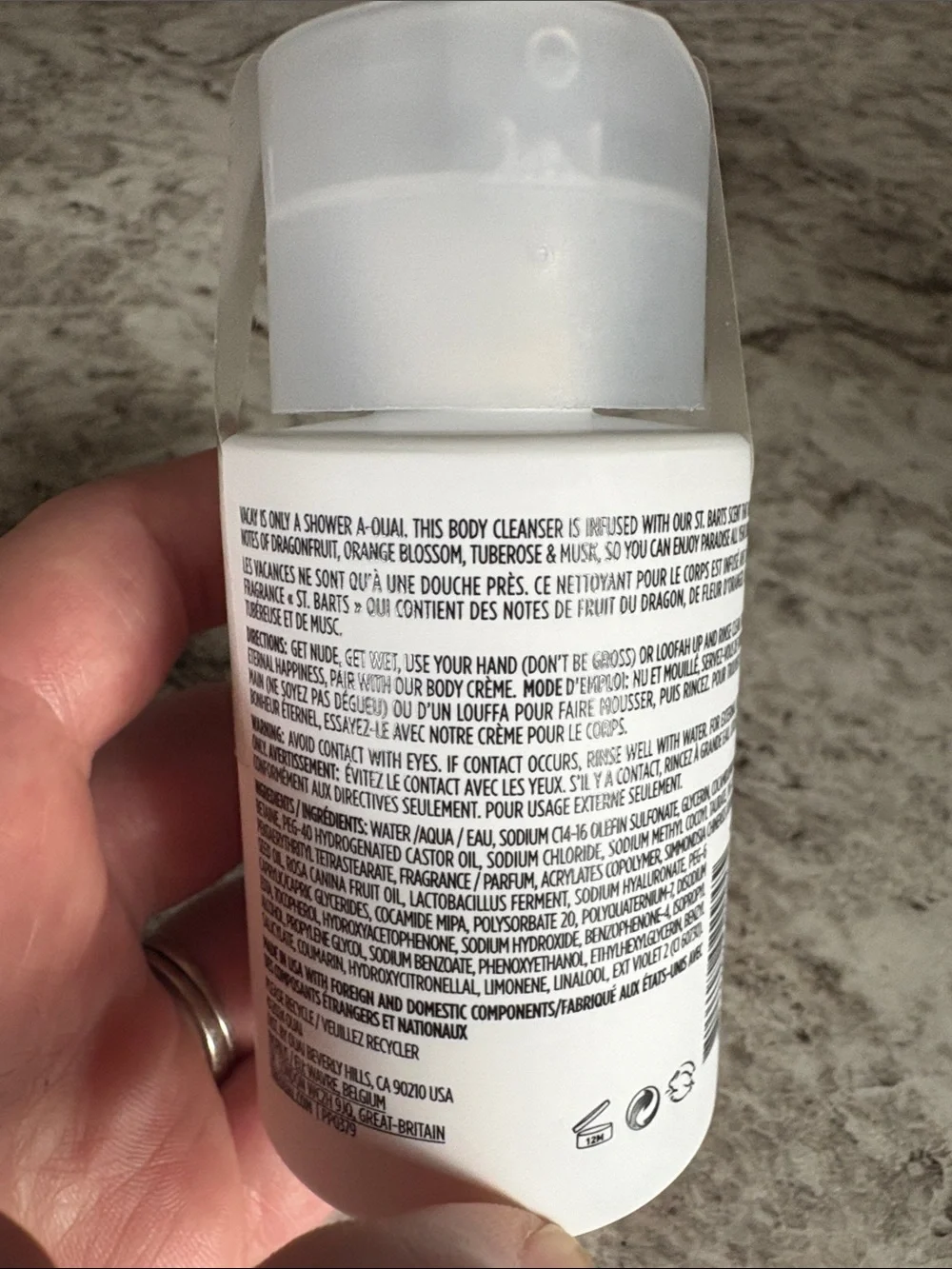 OUAI St. Barts Body Cleanser - White with Gold Accent